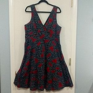 Torrid Size 14 animal print and rose dress